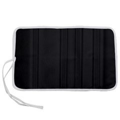 Pitch Black Color Stripes Pen Storage Case (M)