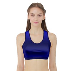 Cobalt Blue Gradient Ombre Color Sports Bra With Border by SpinnyChairDesigns