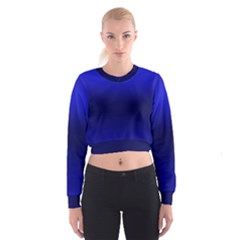 Cobalt Blue Gradient Ombre Color Cropped Sweatshirt by SpinnyChairDesigns