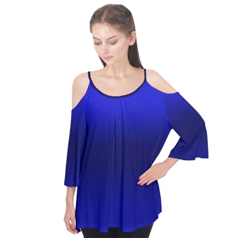 Cobalt Blue Gradient Ombre Color Flutter Tees by SpinnyChairDesigns