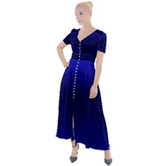 Cobalt Blue Gradient Ombre Color Button Up Short Sleeve Maxi Dress by SpinnyChairDesigns