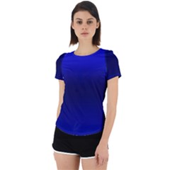 Cobalt Blue Gradient Ombre Color Back Cut Out Sport Tee by SpinnyChairDesigns