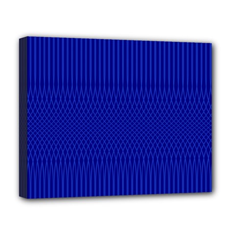 Cobalt Blue Color Stripes Deluxe Canvas 20  X 16  (stretched) by SpinnyChairDesigns