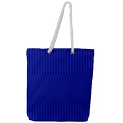 Cobalt Blue Color Stripes Full Print Rope Handle Tote (large) by SpinnyChairDesigns