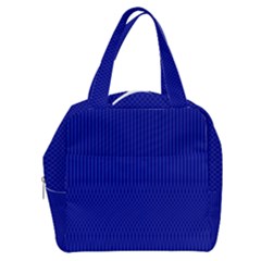 Cobalt Blue Color Stripes Boxy Hand Bag by SpinnyChairDesigns