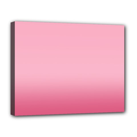 Blush Pink Color Gradient Ombre Canvas 14  X 11  (stretched) by SpinnyChairDesigns