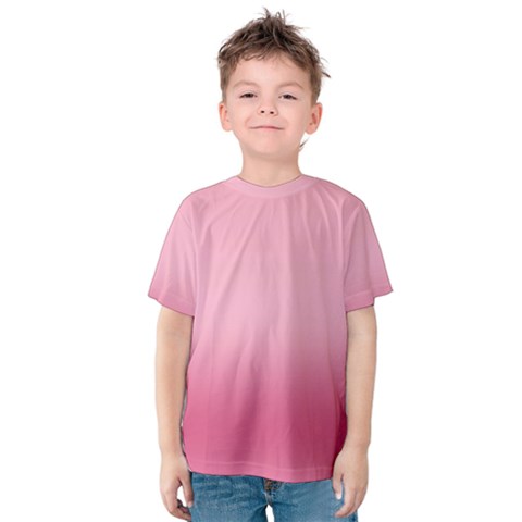 Blush Pink Color Gradient Ombre Kids  Cotton Tee by SpinnyChairDesigns