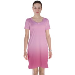 Blush Pink Color Gradient Ombre Short Sleeve Nightdress by SpinnyChairDesigns