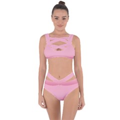 Blush Pink Color Gradient Ombre Bandaged Up Bikini Set  by SpinnyChairDesigns