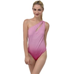 Blush Pink Color Gradient Ombre To One Side Swimsuit by SpinnyChairDesigns