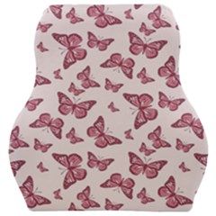 Blush Pink Color Butterflies Car Seat Velour Cushion  by SpinnyChairDesigns