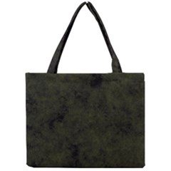 Army Green Color Grunge Mini Tote Bag by SpinnyChairDesigns