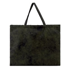 Army Green Color Grunge Zipper Large Tote Bag