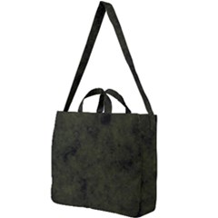 Army Green Color Grunge Square Shoulder Tote Bag by SpinnyChairDesigns