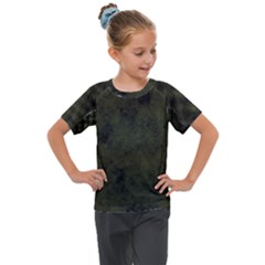 Army Green Color Grunge Kids  Mesh Piece Tee