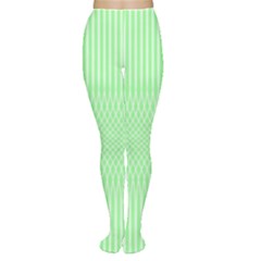 Mint Green White Stripes Tights by SpinnyChairDesigns