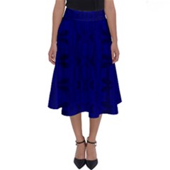 Cobalt Blue Color Batik Perfect Length Midi Skirt by SpinnyChairDesigns