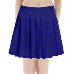 Cobalt Blue Color Batik Pleated Mini Skirt by SpinnyChairDesigns