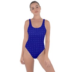 Navy Blue Color Polka Dots Bring Sexy Back Swimsuit by SpinnyChairDesigns