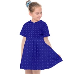 Navy Blue Color Polka Dots Kids  Sailor Dress by SpinnyChairDesigns