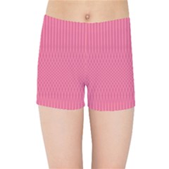 Blush Pink Color Stripes Kids  Sports Shorts by SpinnyChairDesigns