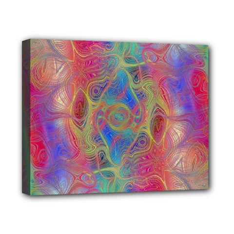 Boho Tie Dye Rainbow Canvas 10  X 8  (stretched) by SpinnyChairDesigns
