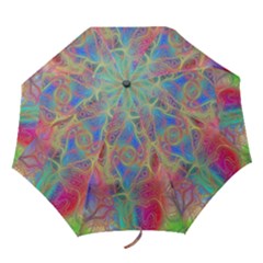 Boho Tie Dye Rainbow Folding Umbrellas by SpinnyChairDesigns