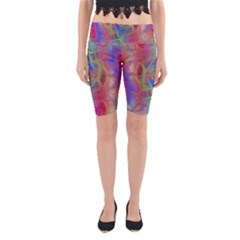 Boho Tie Dye Rainbow Yoga Cropped Leggings by SpinnyChairDesigns