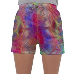 Boho Tie Dye Rainbow Sleepwear Shorts by SpinnyChairDesigns