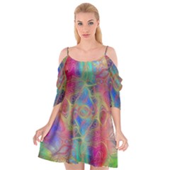 Boho Tie Dye Rainbow Cutout Spaghetti Strap Chiffon Dress by SpinnyChairDesigns