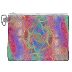 Boho Tie Dye Rainbow Canvas Cosmetic Bag (xxl) by SpinnyChairDesigns