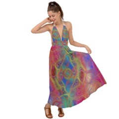 Boho Tie Dye Rainbow Backless Maxi Beach Dress