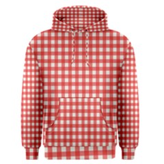 Red White Gingham Plaid Men s Core Hoodie by SpinnyChairDesigns