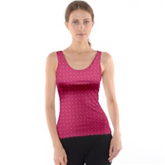 Rose Pink Color Polka Dots Tank Top by SpinnyChairDesigns