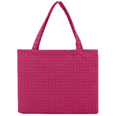 Rose Pink Color Polka Dots Mini Tote Bag by SpinnyChairDesigns