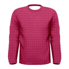 Rose Pink Color Polka Dots Men s Long Sleeve Tee by SpinnyChairDesigns