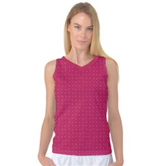 Rose Pink Color Polka Dots Women s Basketball Tank Top by SpinnyChairDesigns