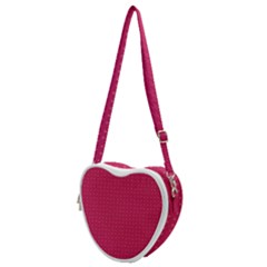 Rose Pink Color Polka Dots Heart Shoulder Bag by SpinnyChairDesigns