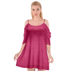 Rose Pink Color Polka Dots Cutout Spaghetti Strap Chiffon Dress by SpinnyChairDesigns