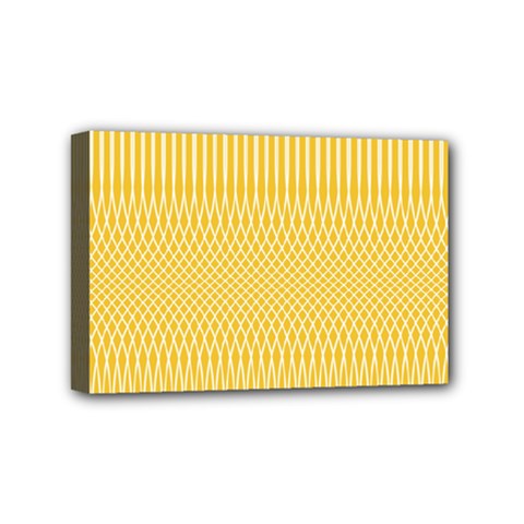 Saffron Yellow Color Stripes Mini Canvas 6  X 4  (stretched) by SpinnyChairDesigns