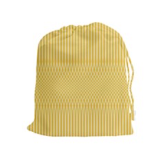 Saffron Yellow Color Stripes Drawstring Pouch (xl) by SpinnyChairDesigns