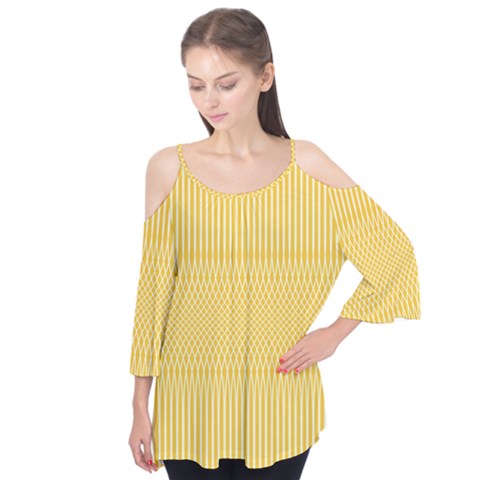 Saffron Yellow Color Stripes Flutter Tees by SpinnyChairDesigns