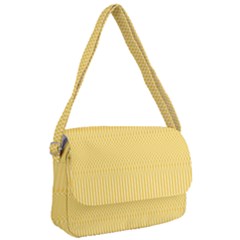 Saffron Yellow Color Stripes Courier Bag by SpinnyChairDesigns