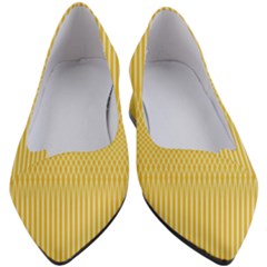 Saffron Yellow Color Stripes Women s Block Heels  by SpinnyChairDesigns