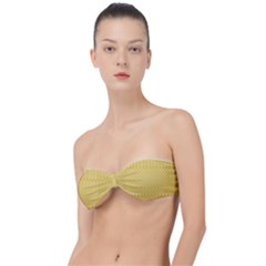 Saffron Yellow Color Stripes Classic Bandeau Bikini Top  by SpinnyChairDesigns