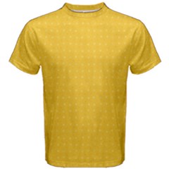 Saffron Yellow Color Polka Dots Men s Cotton Tee by SpinnyChairDesigns