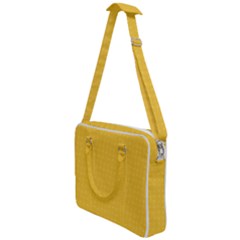 Saffron Yellow Color Polka Dots Cross Body Office Bag by SpinnyChairDesigns