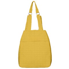 Saffron Yellow Color Polka Dots Center Zip Backpack