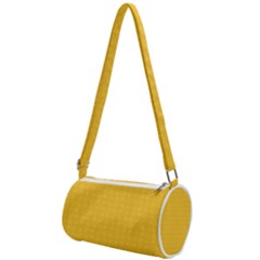 Saffron Yellow Color Polka Dots Mini Cylinder Bag by SpinnyChairDesigns