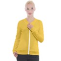 Saffron Yellow Color Polka Dots Casual Zip Up Jacket View1